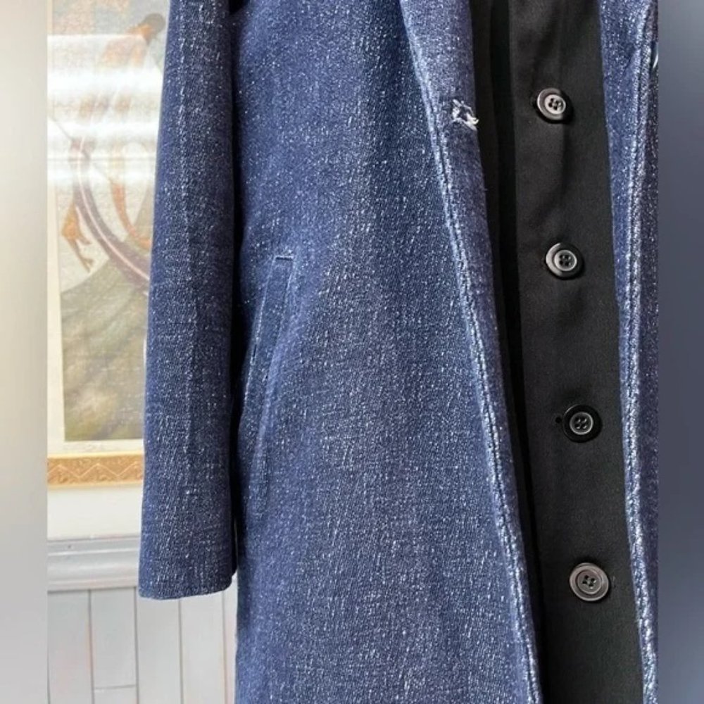 Zara Trafaluc Longline Denim Knit Blazer Size S - Picture 4 of 10